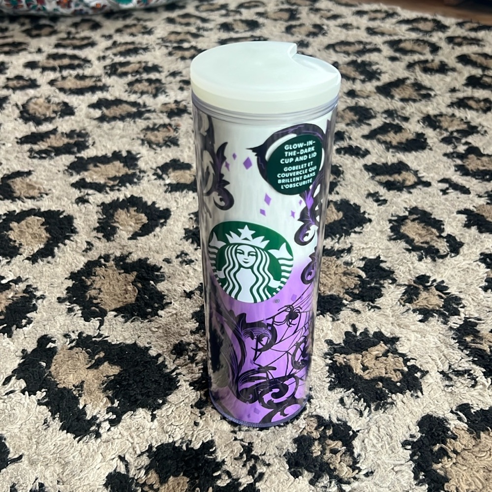 Starbucks’s cold beverage tumbler black cat glow in the dark NWT